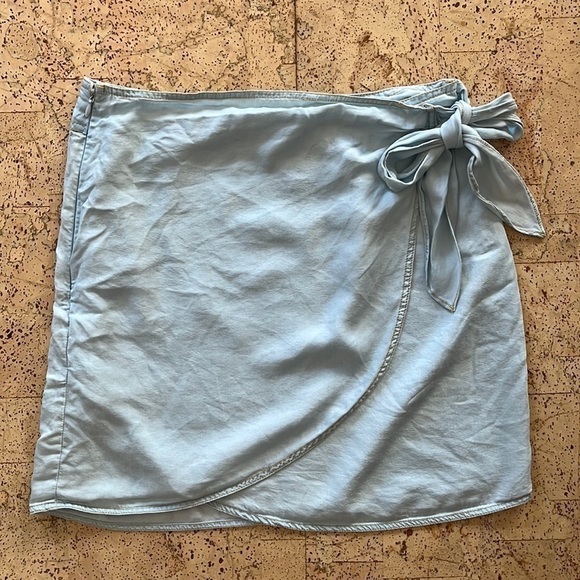 1250C Dresses & Skirts - 1250C Light Blue Wrap Skirt